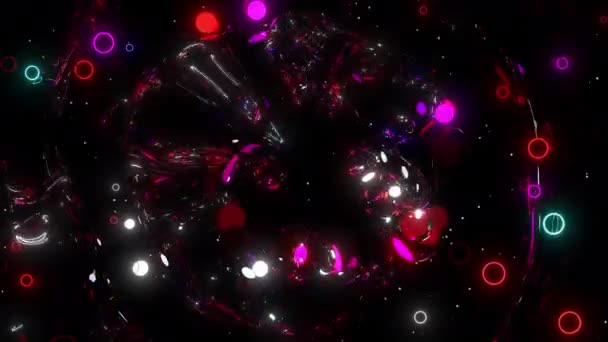 Neon Fable Digital Visual Animation Looped Seamless Abstract Colored Geometric — Vídeo de stock