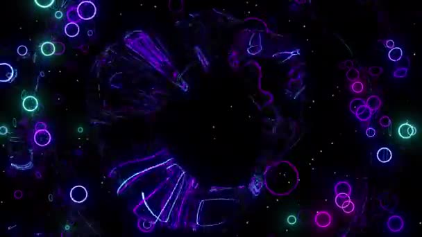 Неоновою Цифровою Візуальною Анімацією Петлі Безшовні Абстрактні Геометричні Вибуховий Ефект — стокове відео