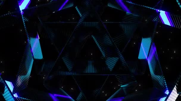 Neon Pulsation Digital Visual Animation Looped Seamless Abstract Colored Geometric — Vídeo de Stock