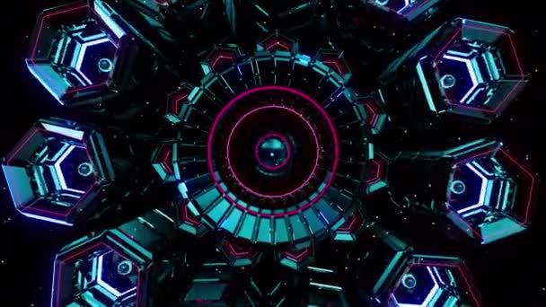 Хрустальная Импульсная Цифровая Визуальная Анимация Цикл Бесшовных Абстрактных Цветных Геометрических — стоковое видео