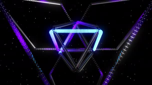 Neon Pulsation Digital Visual Animation Looped Seamless Abstract Colored Geometric — 图库视频影像