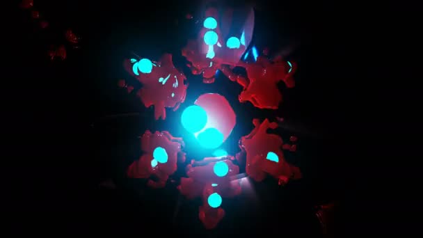 Космические Лучи Цифровой Визуальной Анимации Цикл Бесшовных Абстрактных Цветных Геометрических — стоковое видео