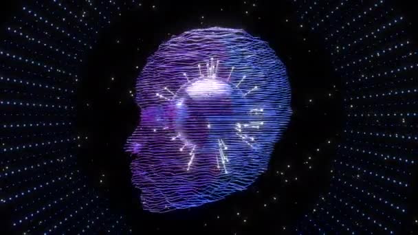 Цифровая Визуальная Анимация Киберядра Цикл Бесшовных Абстрактных Цветных Геометрических Взрывных — стоковое видео