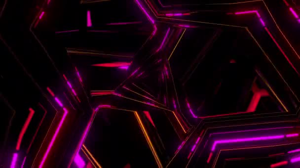 Neon Glitch Digital Visual Animation Looped Seamless Abstract Colored Geometric — Stock Video