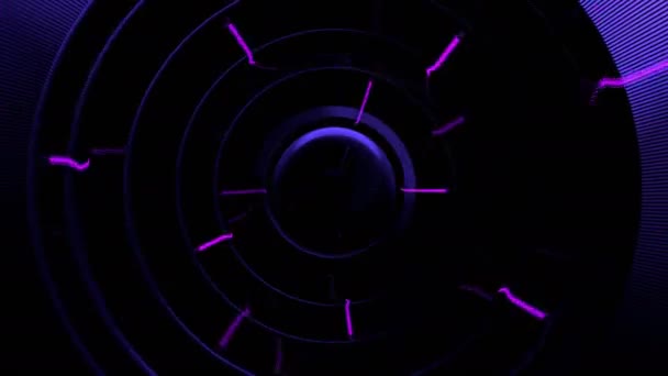 Neon Tempo Digitale Visuele Animatie Naadloze Abstracte Gekleurde Geometrische Explosieve — Stockvideo