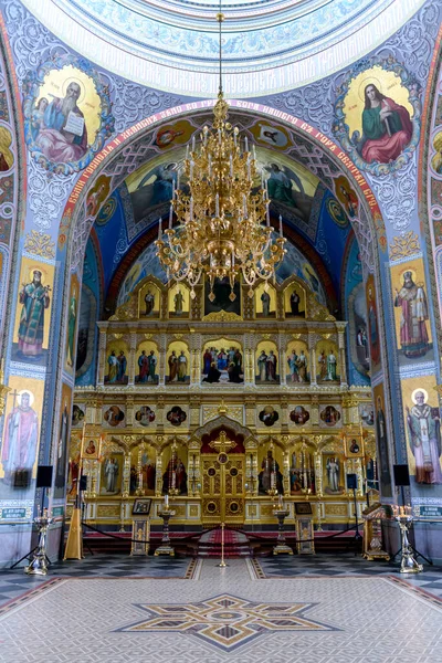 Interieur Met Iconen Russisch Orthodoxe Kathedraal Het Klooster Van Valaam — Stockfoto