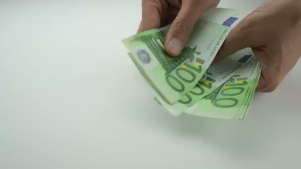 Macro Many European Bills Cash Money Banknotes Finance Investment Concept — Video Stock