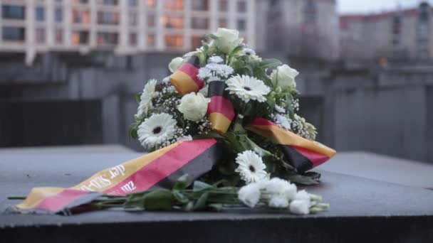 Berlim Alemanha Janeiro 2022 Memória Holocausto Berlim Vítimas Judaicas Holocausto — Vídeo de Stock