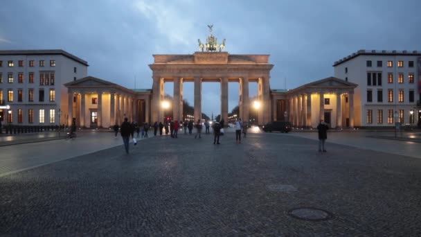 Berlin Allemagne 2022 Vue Sur Célèbre Porte Brandebourg Sur Place — Video