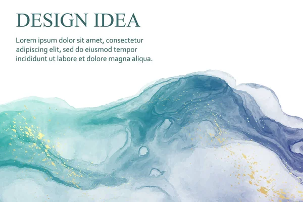Σύγχρονο Φόντο Ακουαρέλα Κομψό Σχεδιασμό Καρτών Ταπετσαρία Αφίσα Αφηρημένα Κύματα — Διανυσματικό Αρχείο