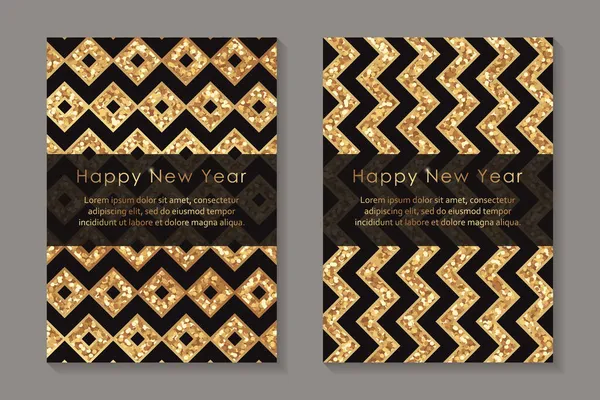 Σύγχρονη Γεωμετρική Πολυτέλεια Νέο Έτος Σχεδιασμού Πρότυπα Καρτών Για Χαιρετισμό — Διανυσματικό Αρχείο