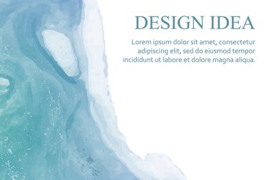 Modern suluboya arkaplan veya zarif kart tasarımı veya soyut mavi mürekkep dalgaları ve gümüş lekeli duvar kağıdı veya poster.