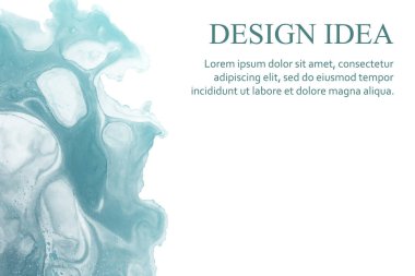 Modern suluboya arkaplan veya zarif kart tasarımı veya soyut turkuaz mürekkep dalgaları ve sıçramaları olan duvar kağıdı veya poster.