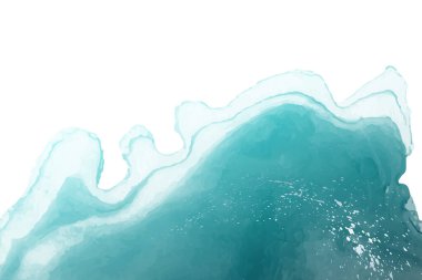 Modern suluboya arkaplan veya zarif kart tasarımı veya soyut turkuaz mürekkep dalgaları ve gümüş sıçramalı duvar kağıdı veya poster.