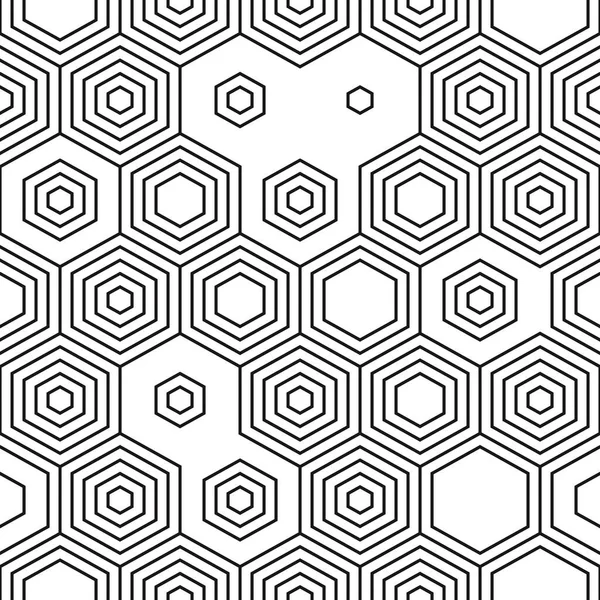 Sömlös Mönster Eller Abstrakt Geometrisk Bakgrund Med Hexagoner Eller Honeycombs — Stock vektor