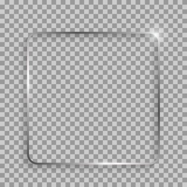 Şeffaf bir arkaplanda gölgeler ve gölgeler olan gümüş kare çerçeve.