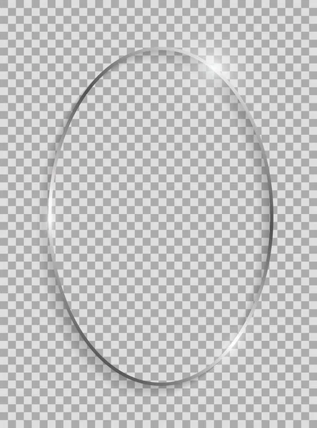 Cadre Ovale Argenté Avec Ombres Reflets Isolés Sur Fond Transparent — Image vectorielle
