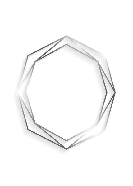 Cadre Décoratif Argenté Avec Ombres Reflets Isolés Sur Fond Blanc — Image vectorielle