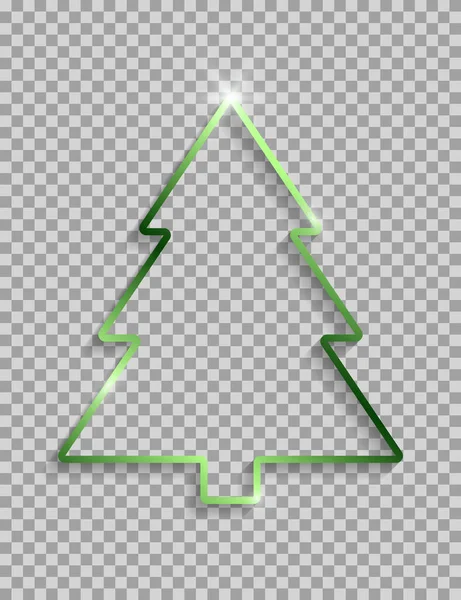 Green Christmas Tree Frame Shadows Highlights Isolated Transparent Background — 图库矢量图片