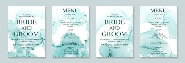 Sfondo Moderno Acquerello Elegante Design Carte Inviti Compleanno Matrimoni Menu — Vettoriale Stock