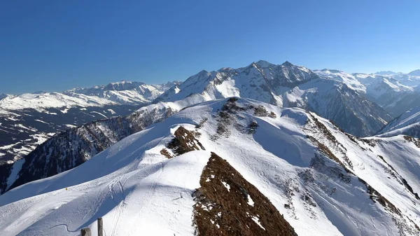 Alpine Landscape Winter View Snowy Mountains Rauris Austria Blue Sky — Stock Photo, Image