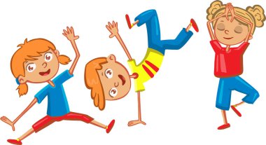 Etkin çocuk simgesi, spor, eğlence vektörü