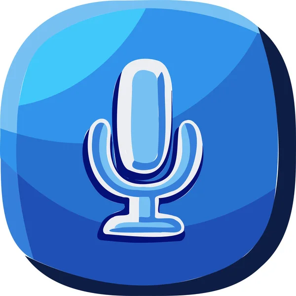 Grabación Audio Vector Azul Icono Del Símbolo Del Micrófono — Vector de stock