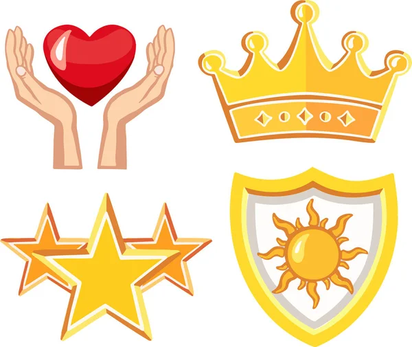 Икона Заботы Любви Руках Сердце — стоковый вектор