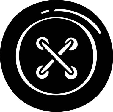 Örgü dikiş sembolü dikiş ikonu vektör düğmesi eller tarafından yapılır