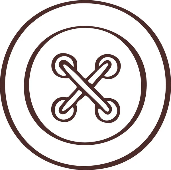 Tricô Costura Símbolo Bordado Ícone Botão — Vetor de Stock