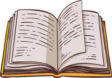 Simge sembolü el çizimi okumak için açık kitap