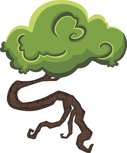 Planta Árvore Velha Desenho Mão Livre Vetor Estilo Cartoon — Vetor de Stock
