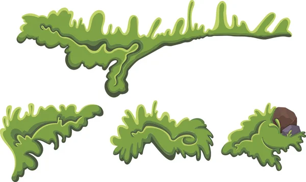 草の緑の植物無料手描きベクトル漫画スタイル — ストックベクタ
