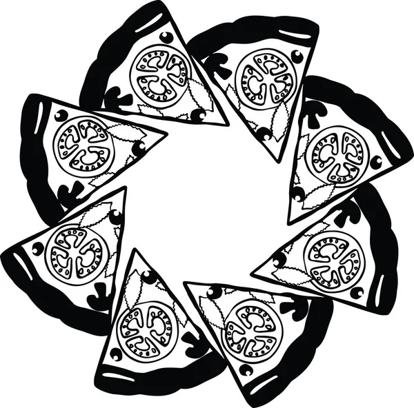 Набір Логотипу Піци Емблема Ресторану Фаст Фуду — стоковий вектор