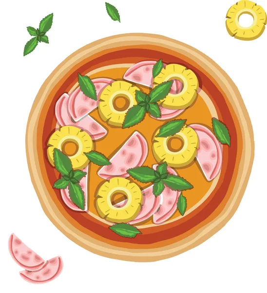 Pizza Desenhada Mão Ilustração Tábua Corte — Vetor de Stock