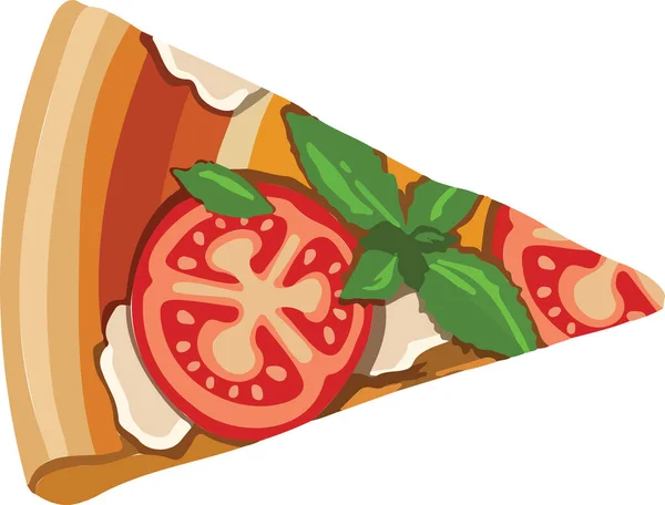 Вкусный Кусок Пиццы Сыром — стоковый вектор