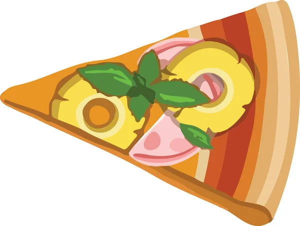Leckeres Stück Pizza Mit Käse — Stockvektor
