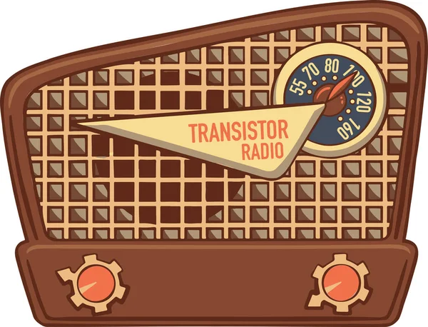 Radio Transistor Retro Receptor Técnica Icono — Vector de stock