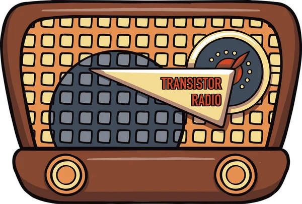 Radio Transistor Retro Receptor Técnica Icono — Vector de stock