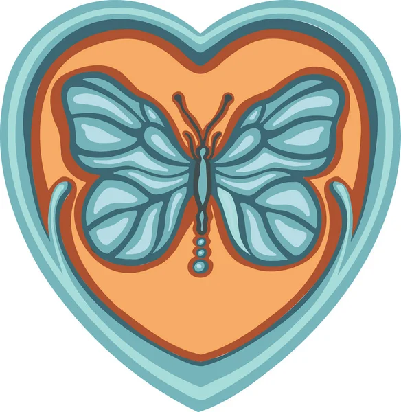 Όμορφα Χρωματιστά Έθνικ Πεταλούδες Αγάπη Χέρι Που — Διανυσματικό Αρχείο