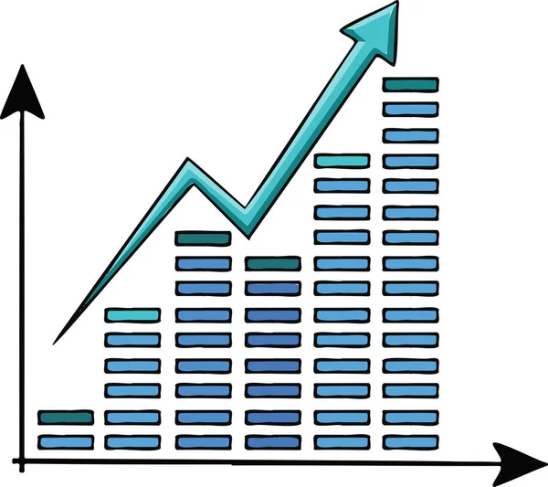 Growth Chart Hand Drawn Icon — Wektor stockowy