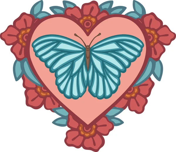 Beautiful Colored Ethnic Love Butterflies Hand Drawn — Stock Vector