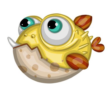 Deniz balığı topu sembolü el çizimi