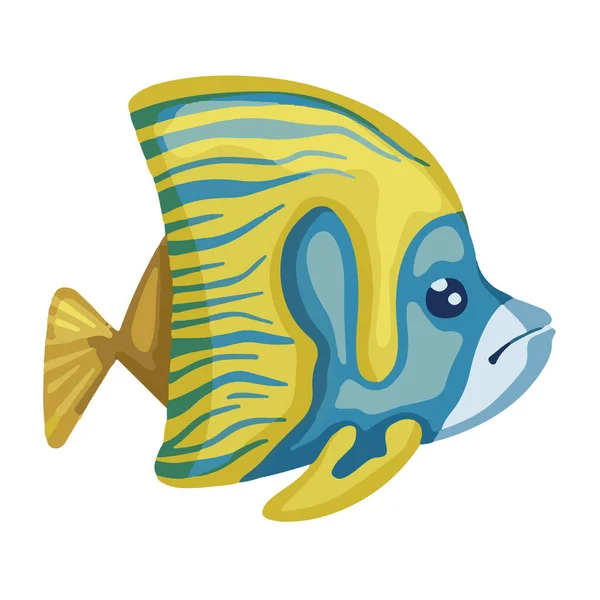 Mořský Motýl Ryba Symbol Ručně Kreslené — Stockový vektor