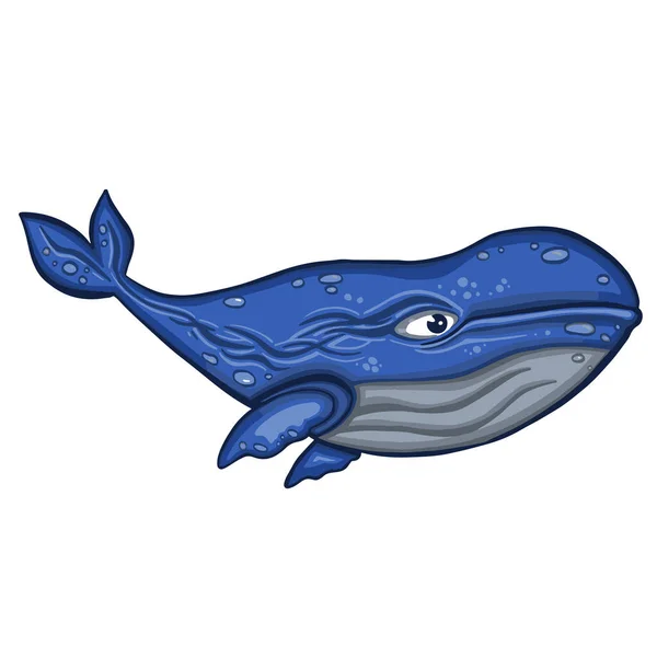 Çizgili Deniz Balinası Balık Sembolü Çizimi — Stok Vektör