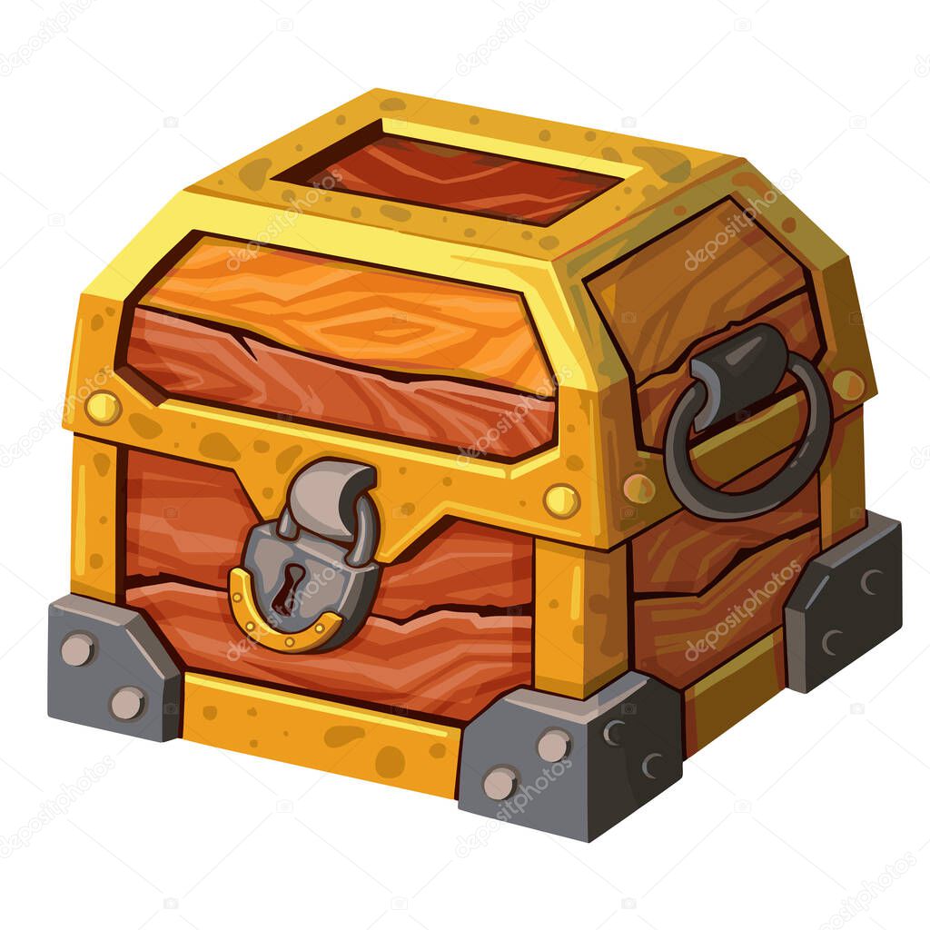 Treasure chest wooden  drawn