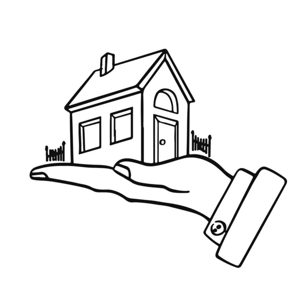 Yeni Bir Evin Anahtarları Emlakçı Logosu — Stok Vektör