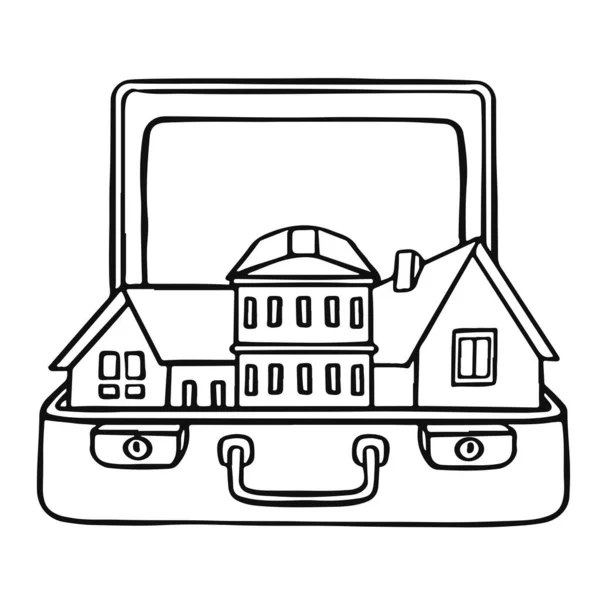 Set Immobilier Valise Sélection Immobilière — Image vectorielle