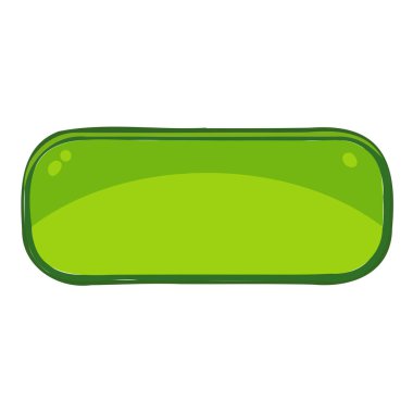 Oyun veya web sitesi için esnetilmiş yeşil düğme, vektör illüstrasyonu