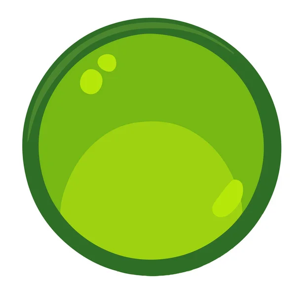 ゲームやウェブサイトのための丸緑のボタン ベクトルイラスト — ストックベクタ